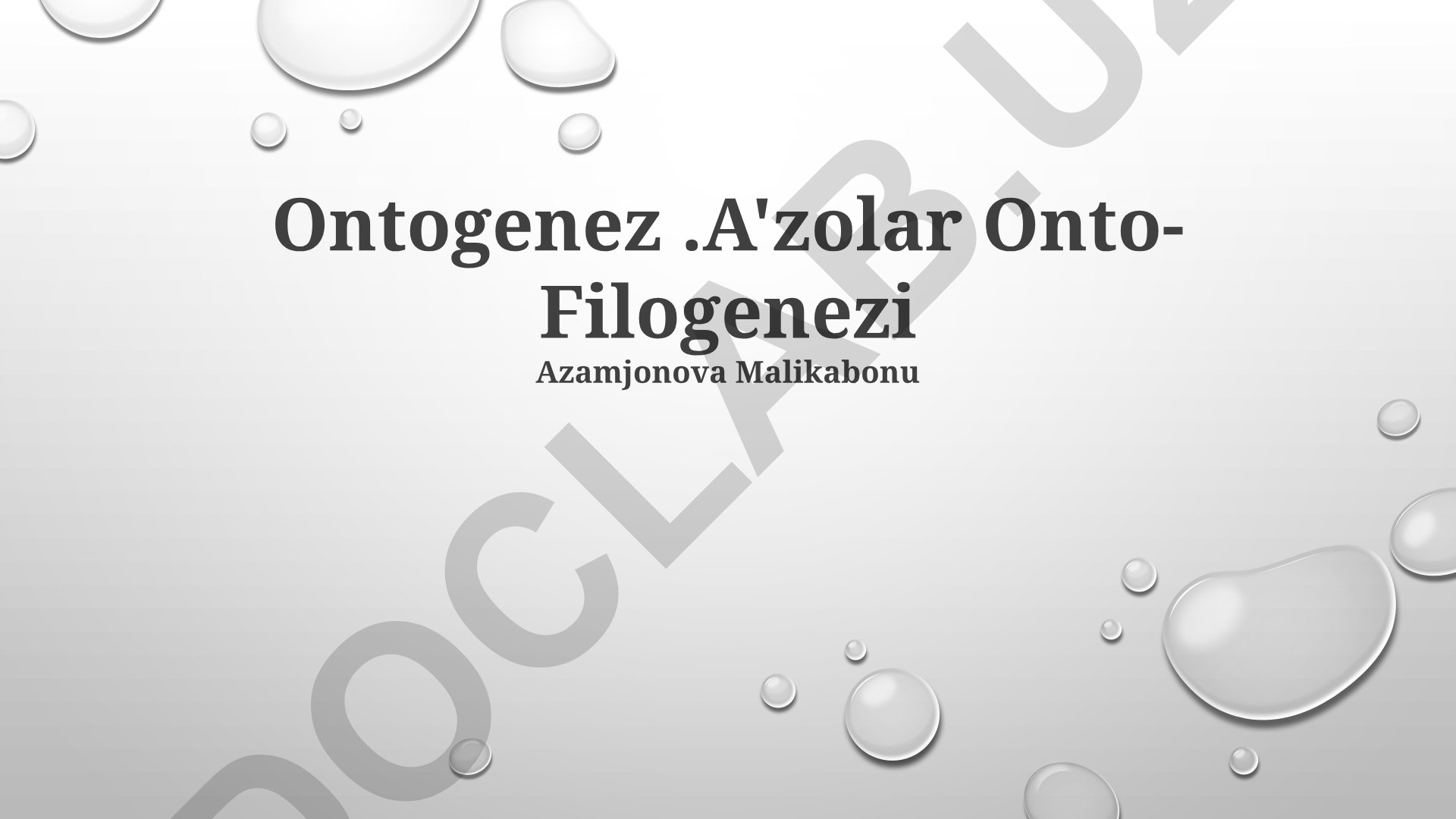Ontogenez va filogeniya o'rtasidagi bog'liqlik