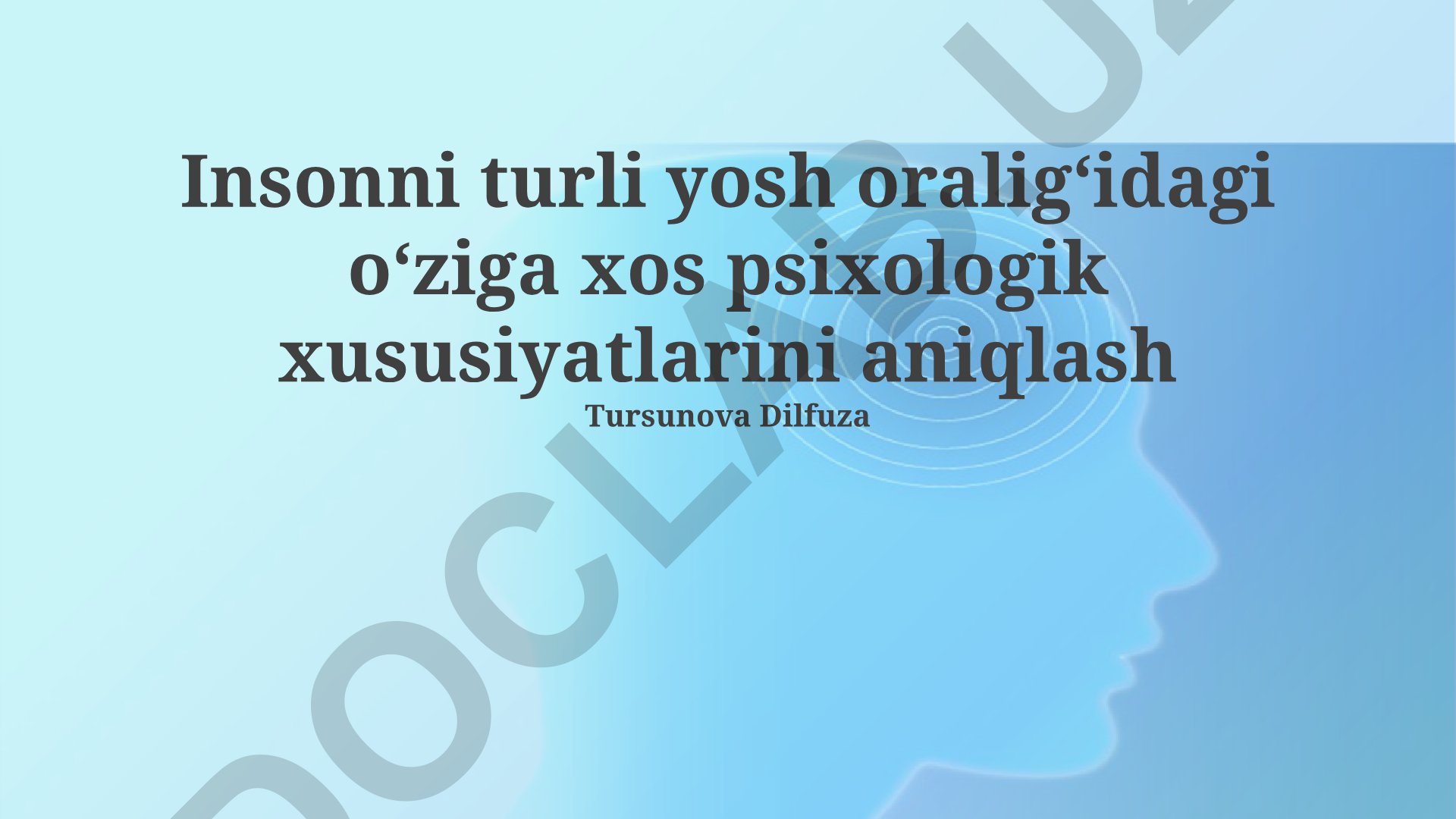 Yoshga qarab uyqusizlikning psixologik xususiyatlari