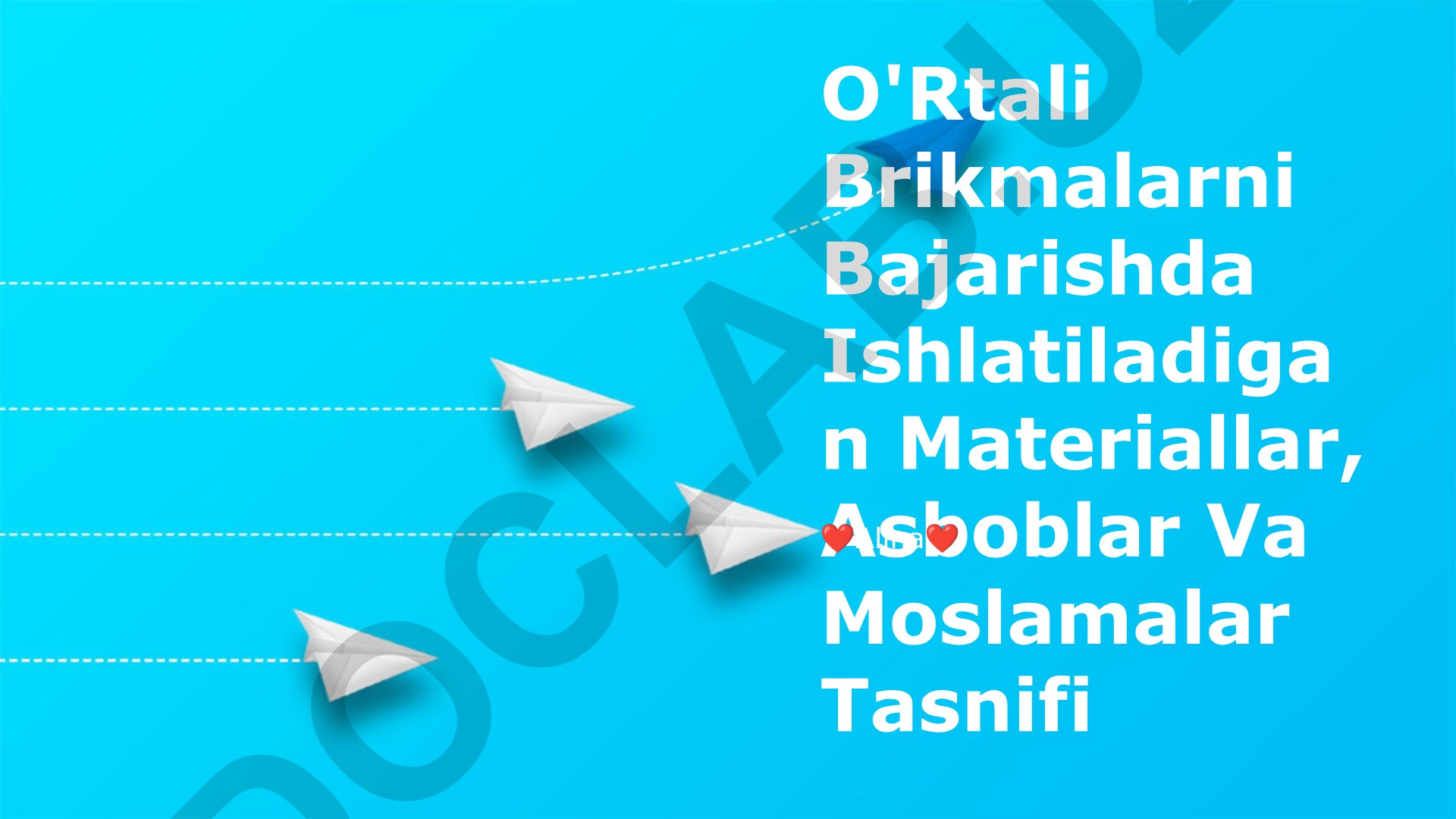 Yo'l qoplamalarida ishlatiladigan materiallar, asboblar va moslamalar tasnifi