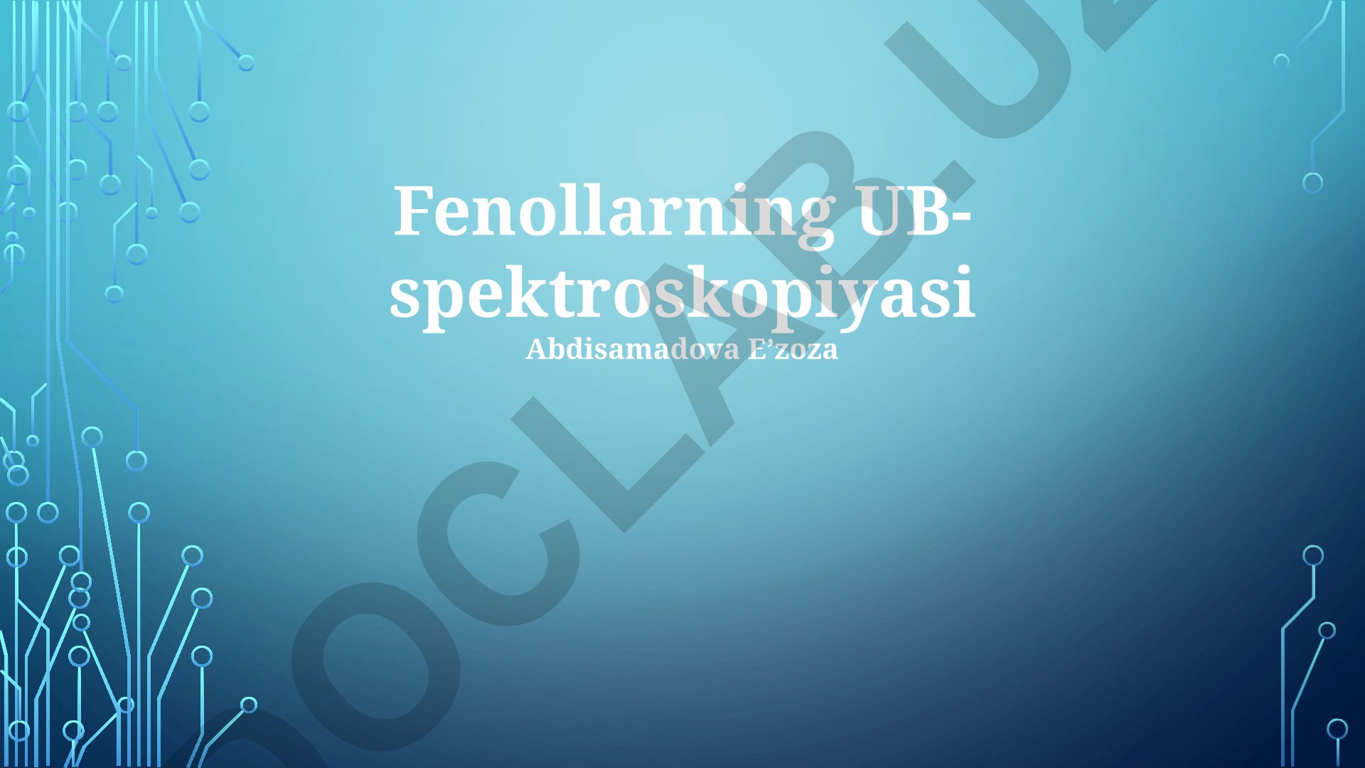 Fenollarning UV-spektroskopiyasi