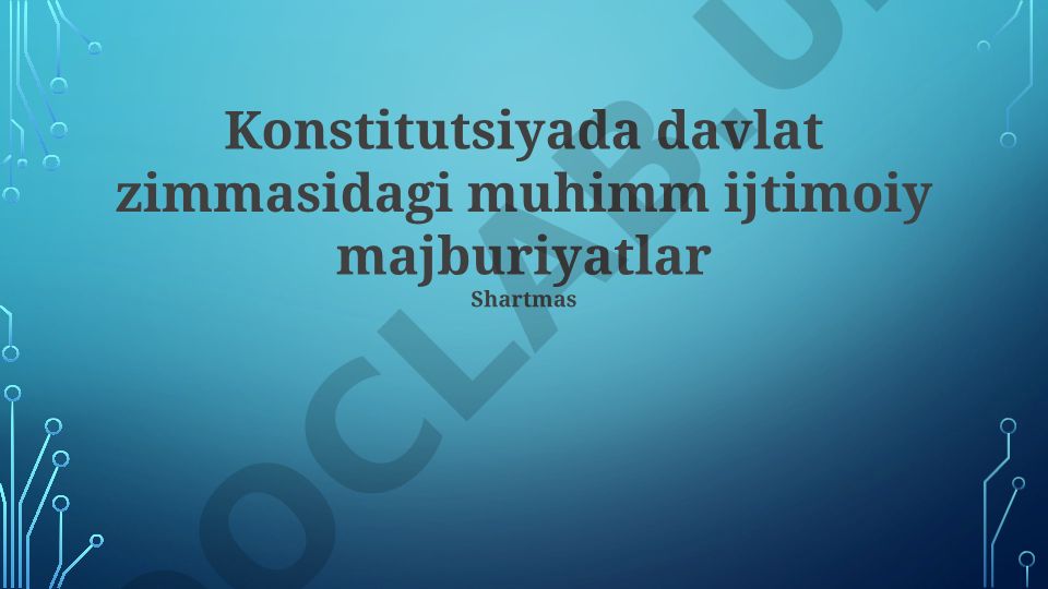 Konstitutsiyaviy davlatning ijtimoiy majburiyatlarini amalga oshirish mexanizmlari