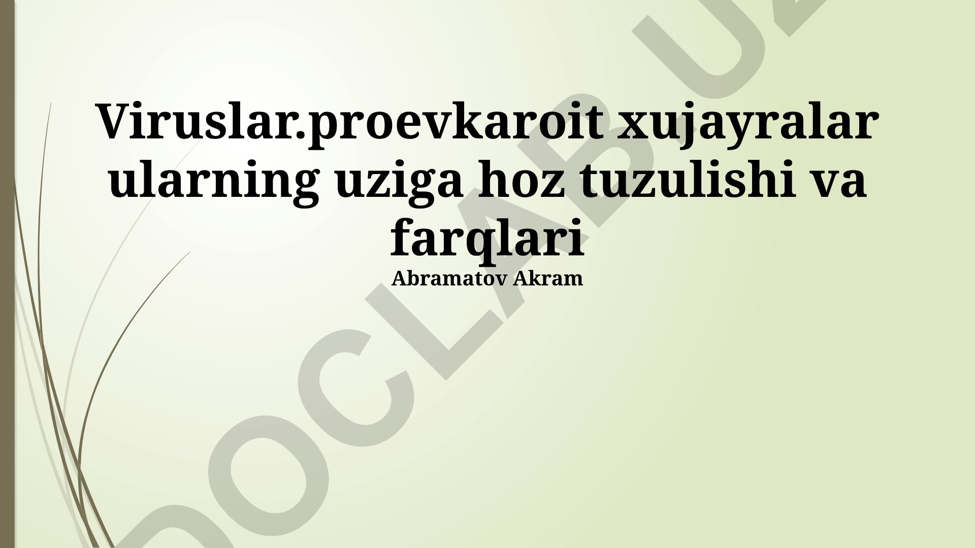 Viruslar va prokaryotik hujayralar tuzilishi va farqlari