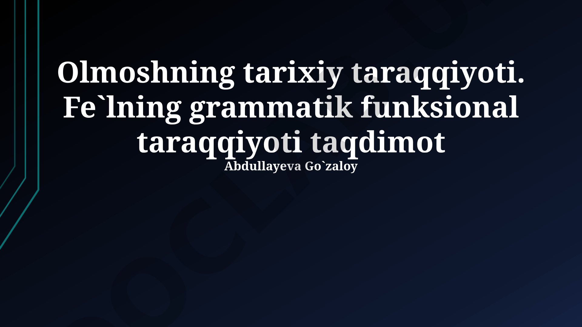 Olmoshning tarixiy taraqqiyoti va fe'lning grammatik funksional taraqqiyoti