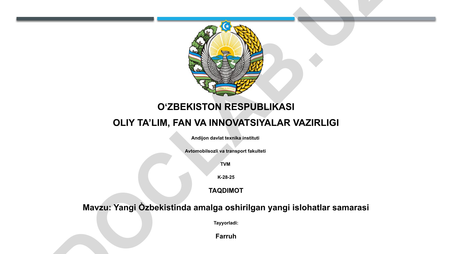 Yangi Oʻzbekistonda amalga oshirilgan yangi islohatlar samarasi