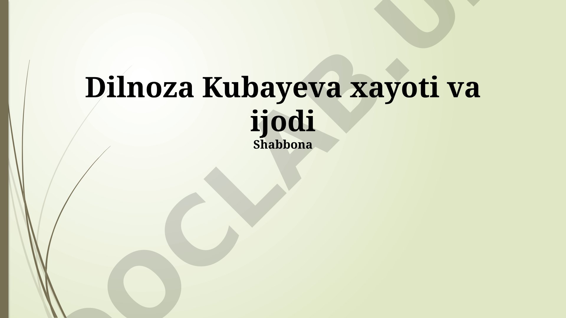 Dilnoza Kubayeva hayoti va ijodi