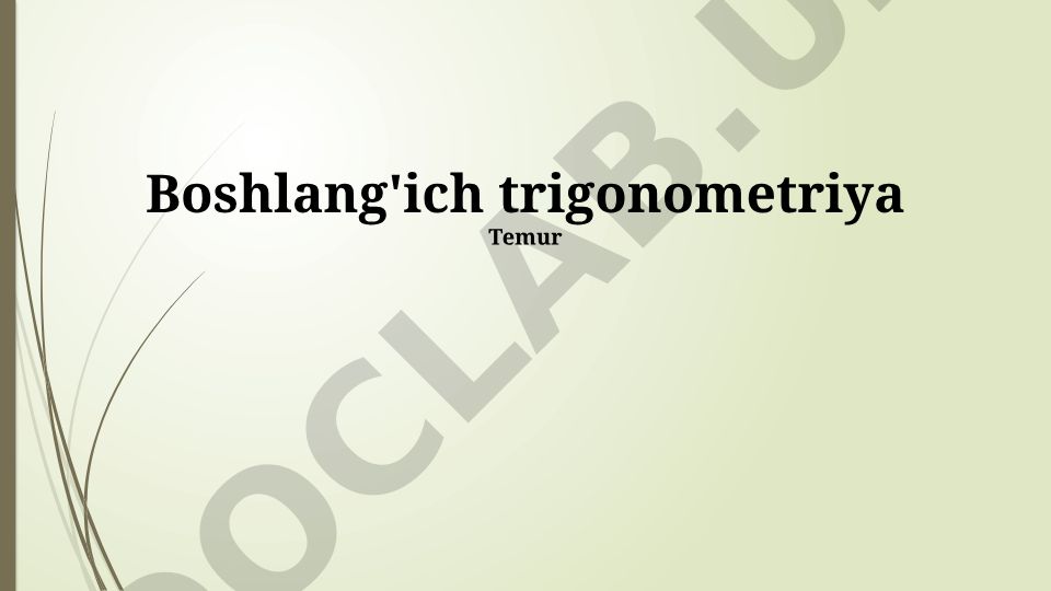 Boshlang'ich trigonometriya