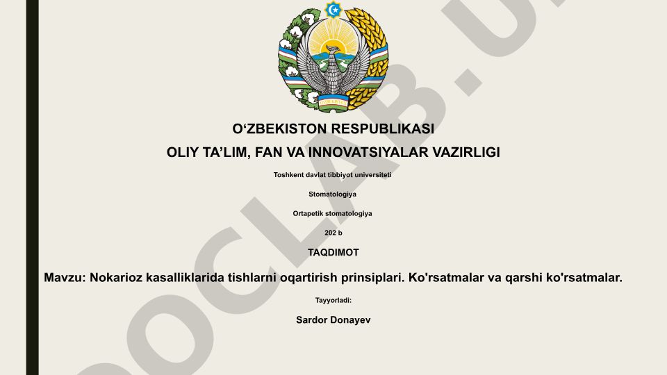 Nokarioz kasalliklarida tishlarni oqartirish prinsiplari, ko'rsatmalar va qarshi ko'rsatmalar