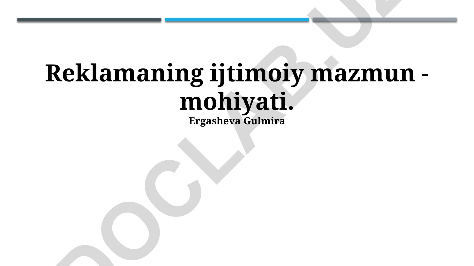 Reklamaning ijtimoiy mazmuni va mohiyati