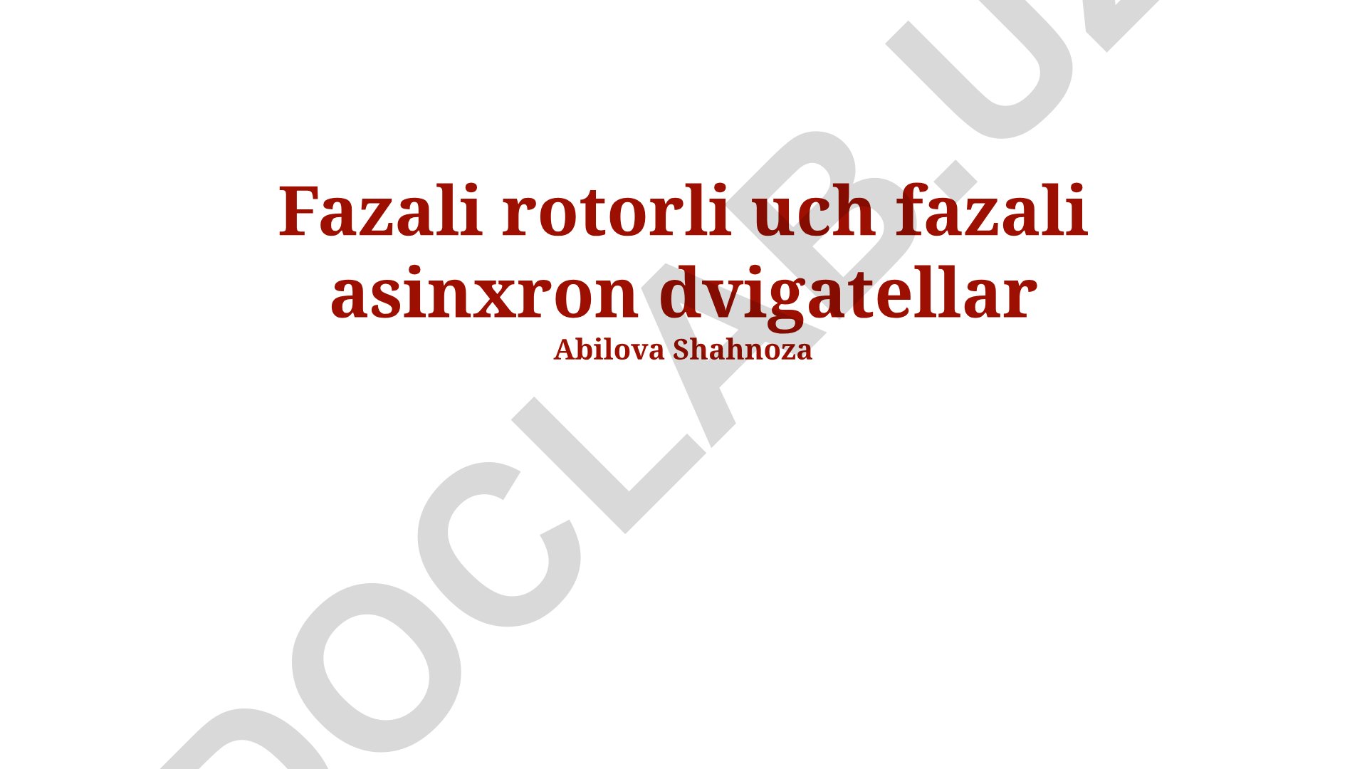 Fazali rotorli uch fazali asinxron dvigatellar