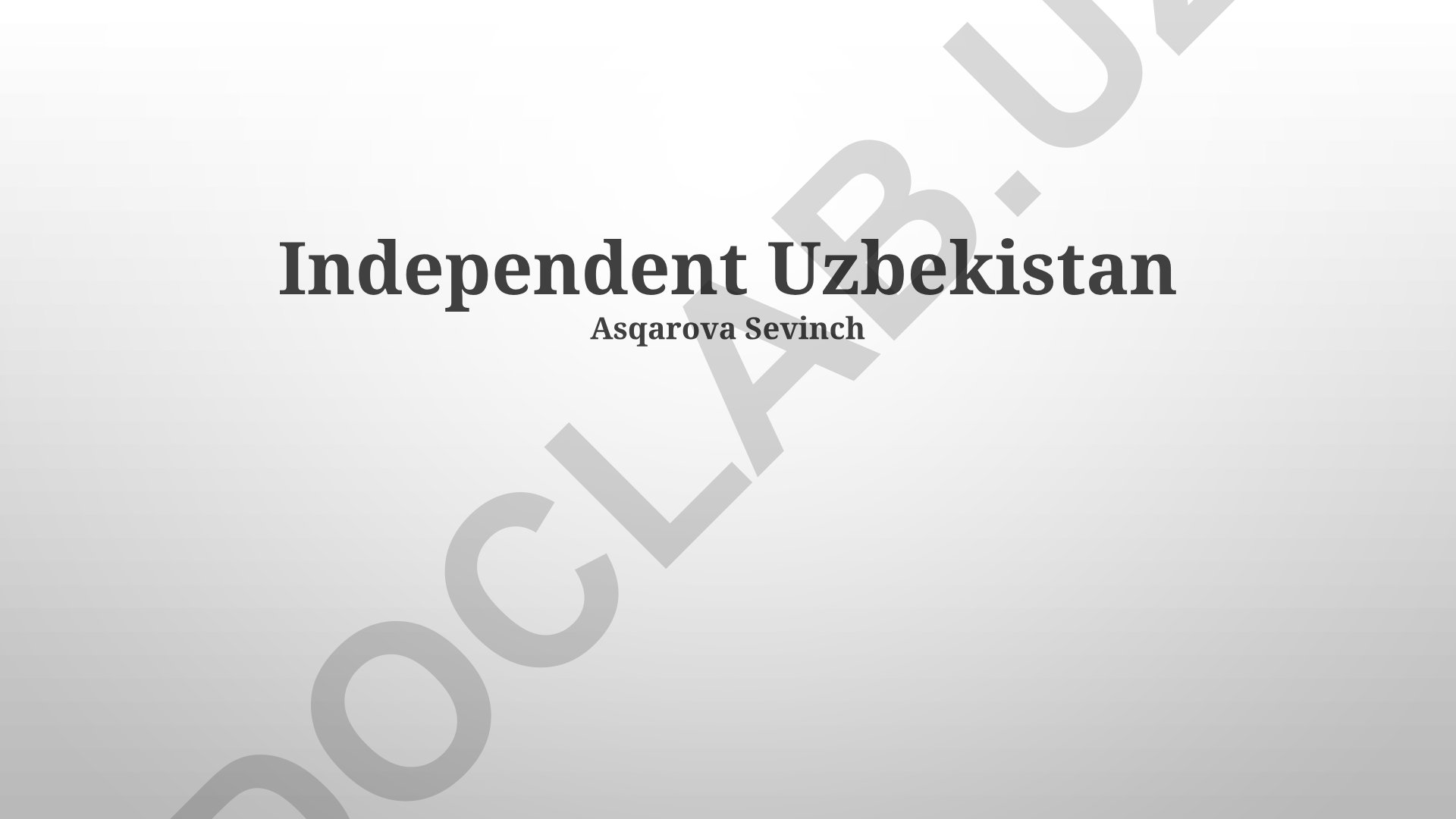 O'zbekistonning siyosiy va iqtisodiy taraqqiyoti