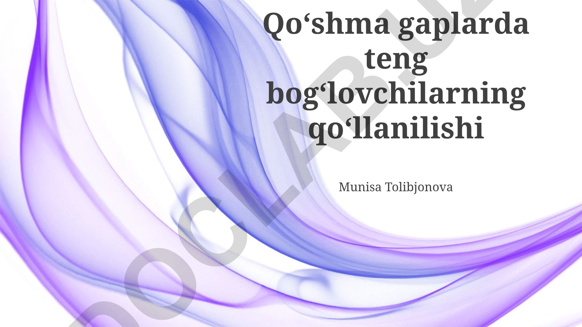 Qo'shma gaplarda bog'lovchi qo'shimchalarning ishlatilishi