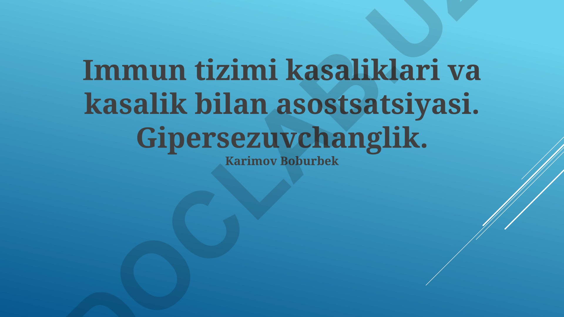 Immun tizimi kasalliklari va kasalik assotsiatsiyalari