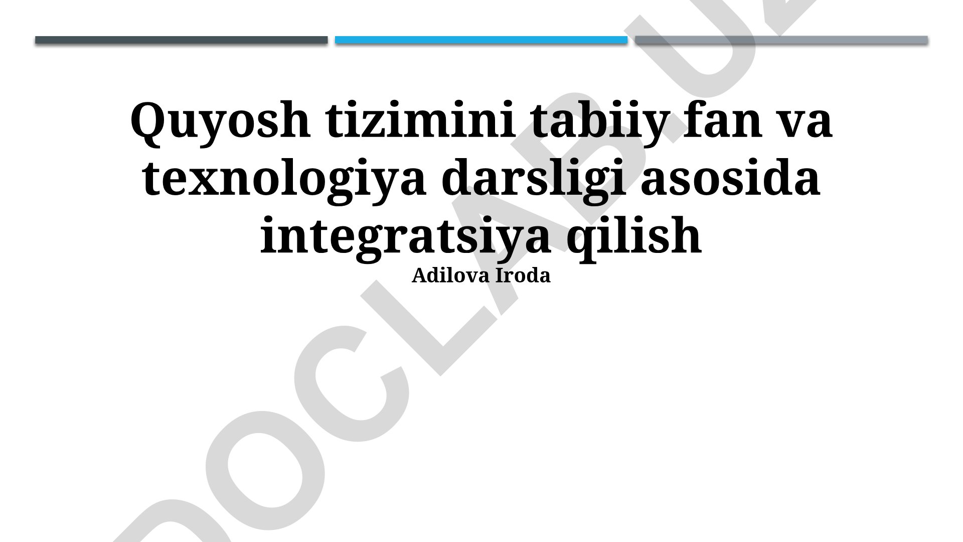 Quyosh tizimini tabiiy fan va texnologiya darsligi asosida integratsiya qilish