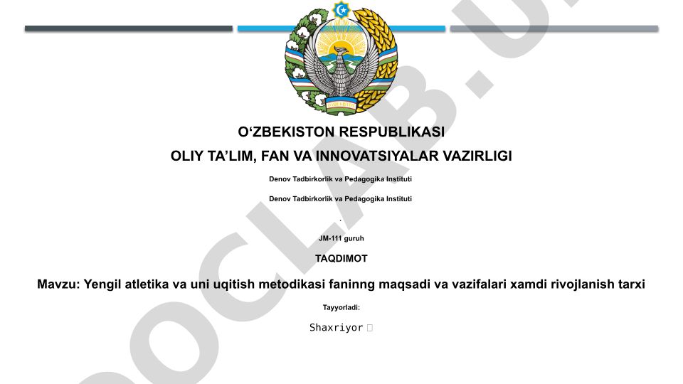 Yengil atletika va uni o'qitish metodikasi fanining maqsadi va vazifalari