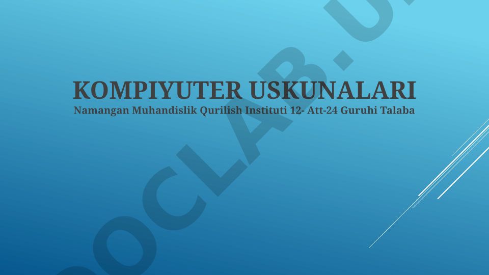 Kompyuter uskunalari va apparatlarining asosiy qismlari