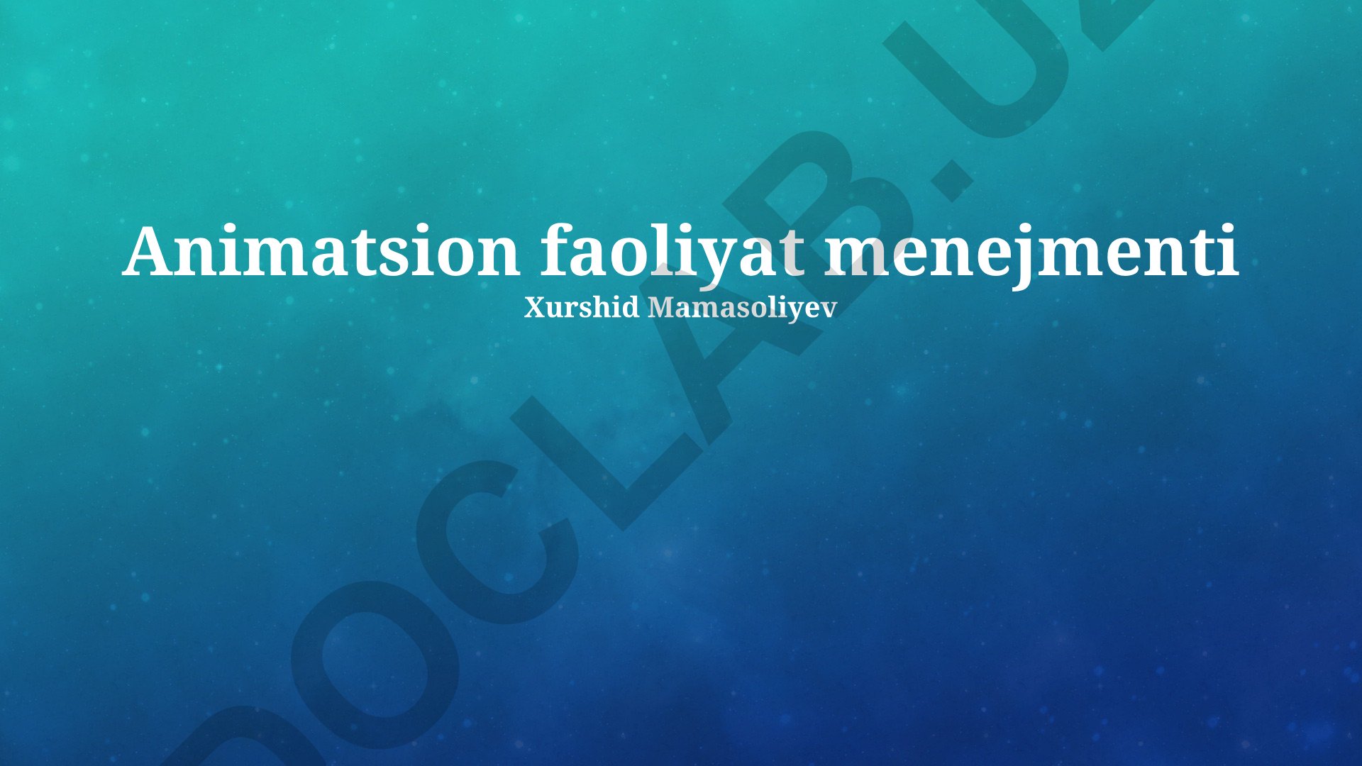 Animatsion faoliyat menejmenti