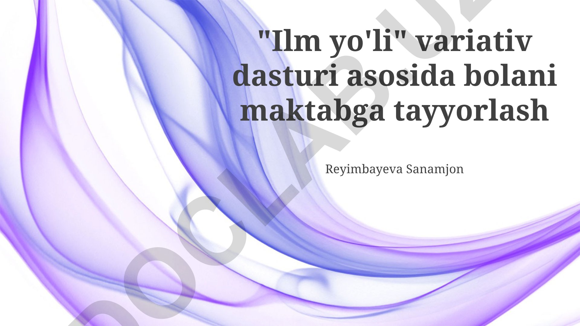 Ilm yo'li dasturi asosida bolani maktabga tayyorlash