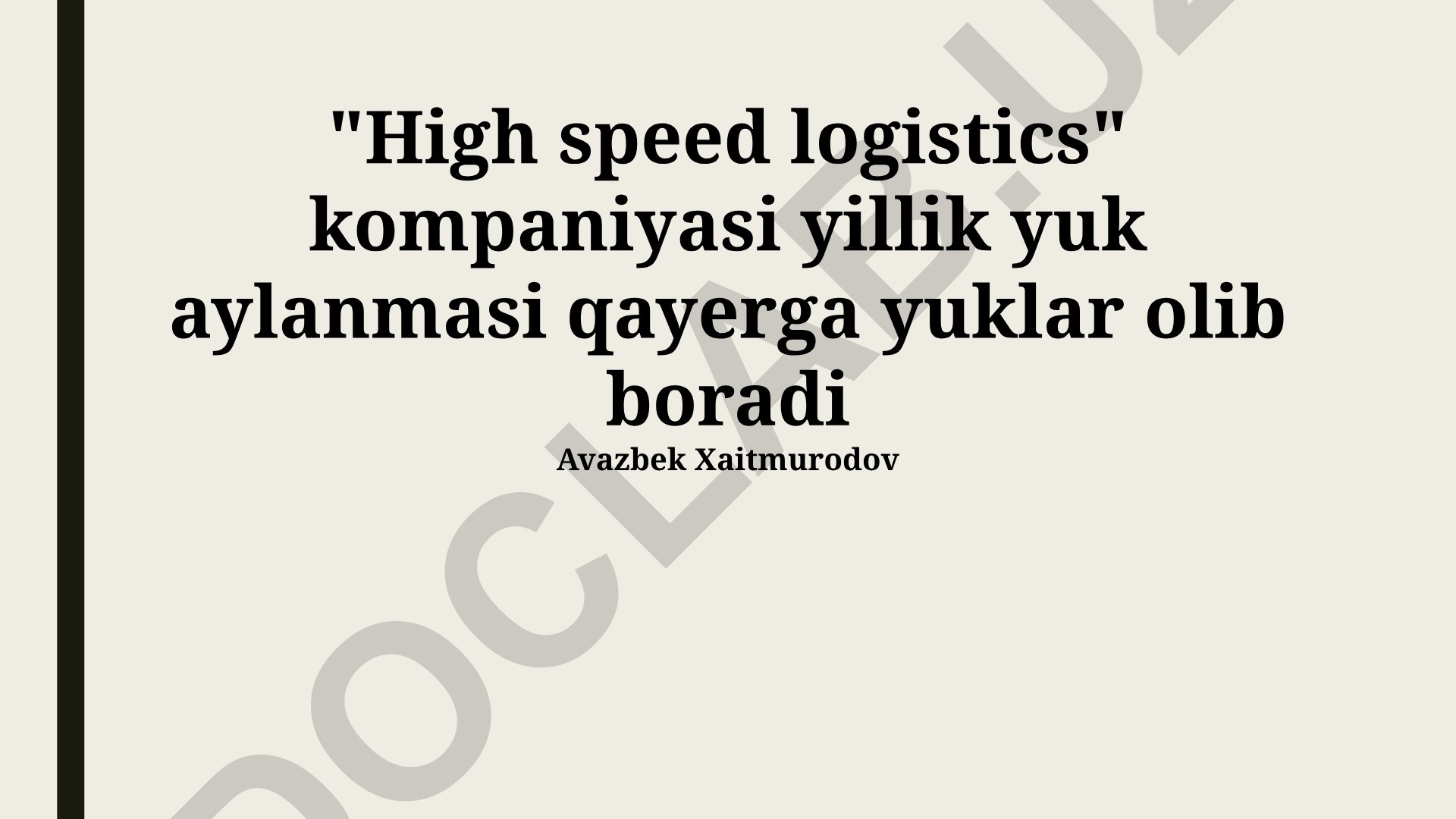 Yuqori tezlikdagi logistika kompaniyasining yillik yuk aylanmasi geografiyasi