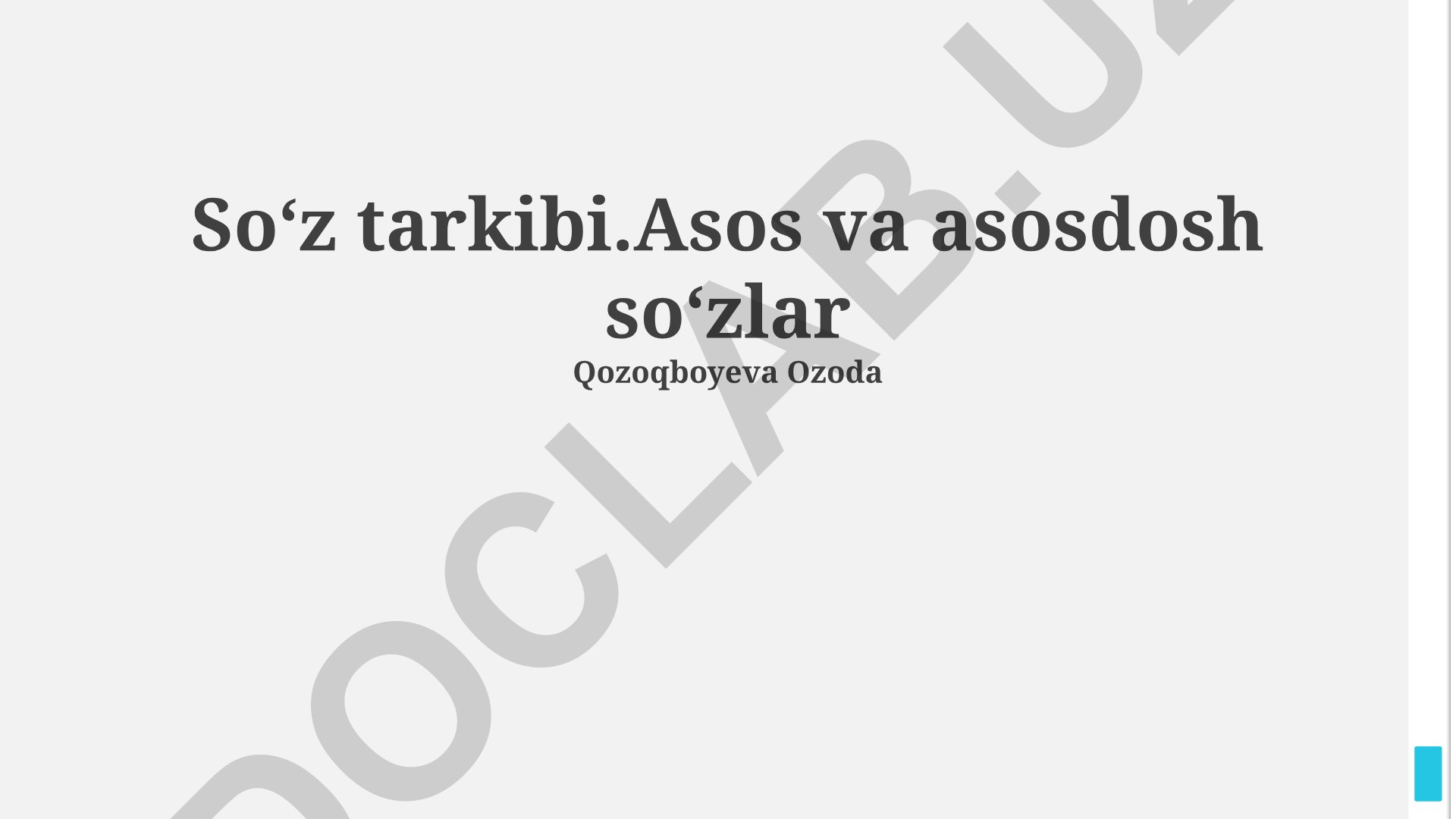 Soʻz tarkibi, asos va asosdosh soʻzlar