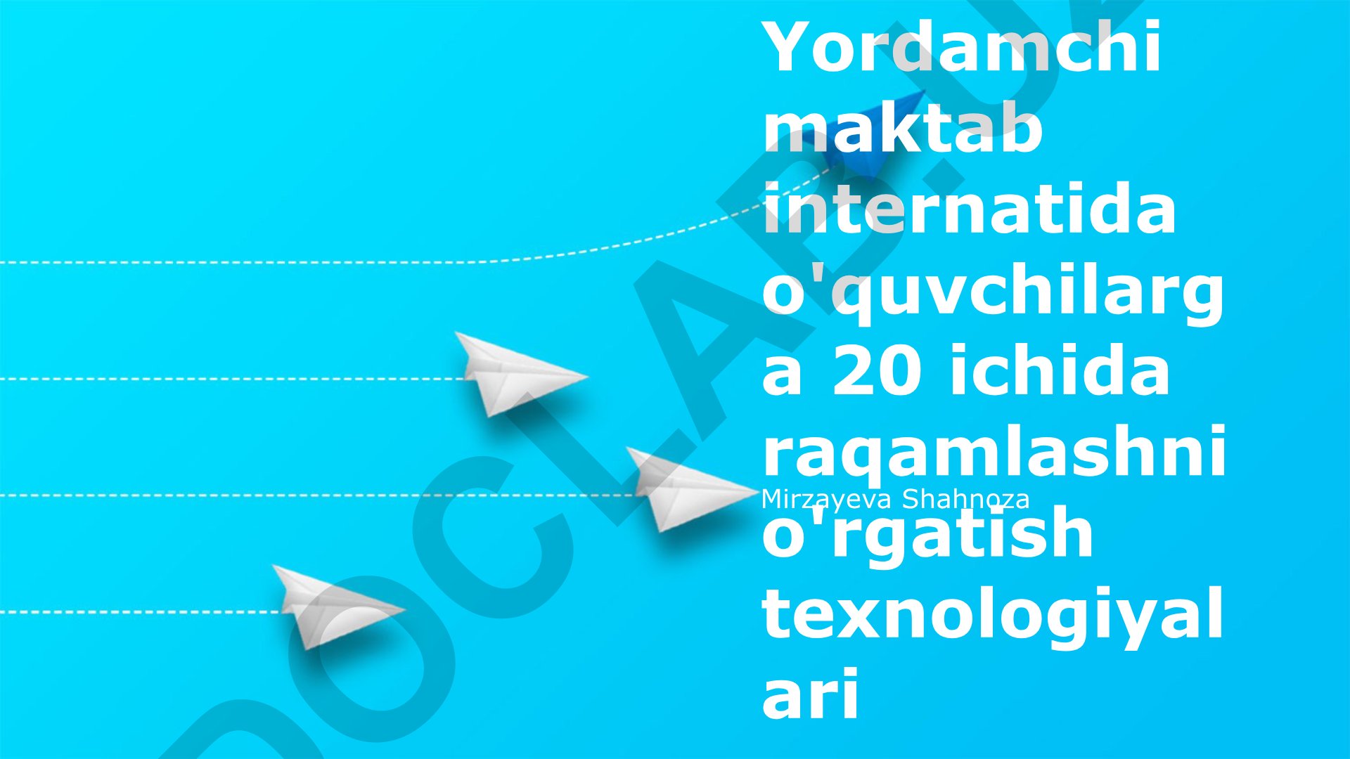 Yordamchi maktab internatida o'quvchilarga 20 ichida raqamlashni o'rgatish texnologiyalari