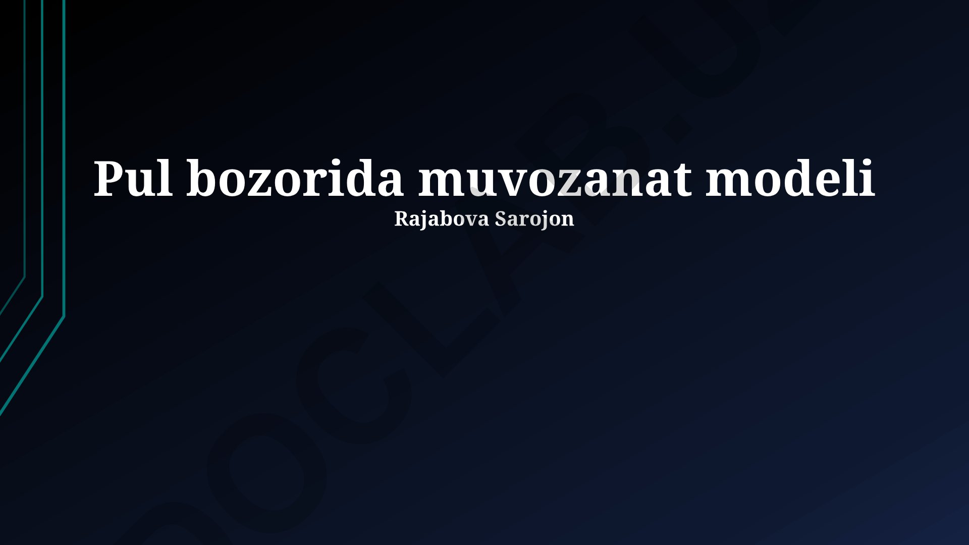 Pul bozorida muvozanat modeli