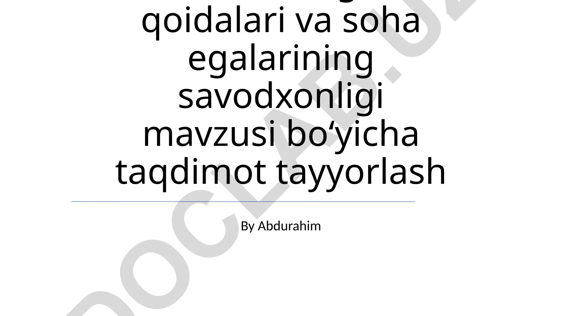 O'zbek tilining imlo qoidalari va soha egalarining savodxonligi