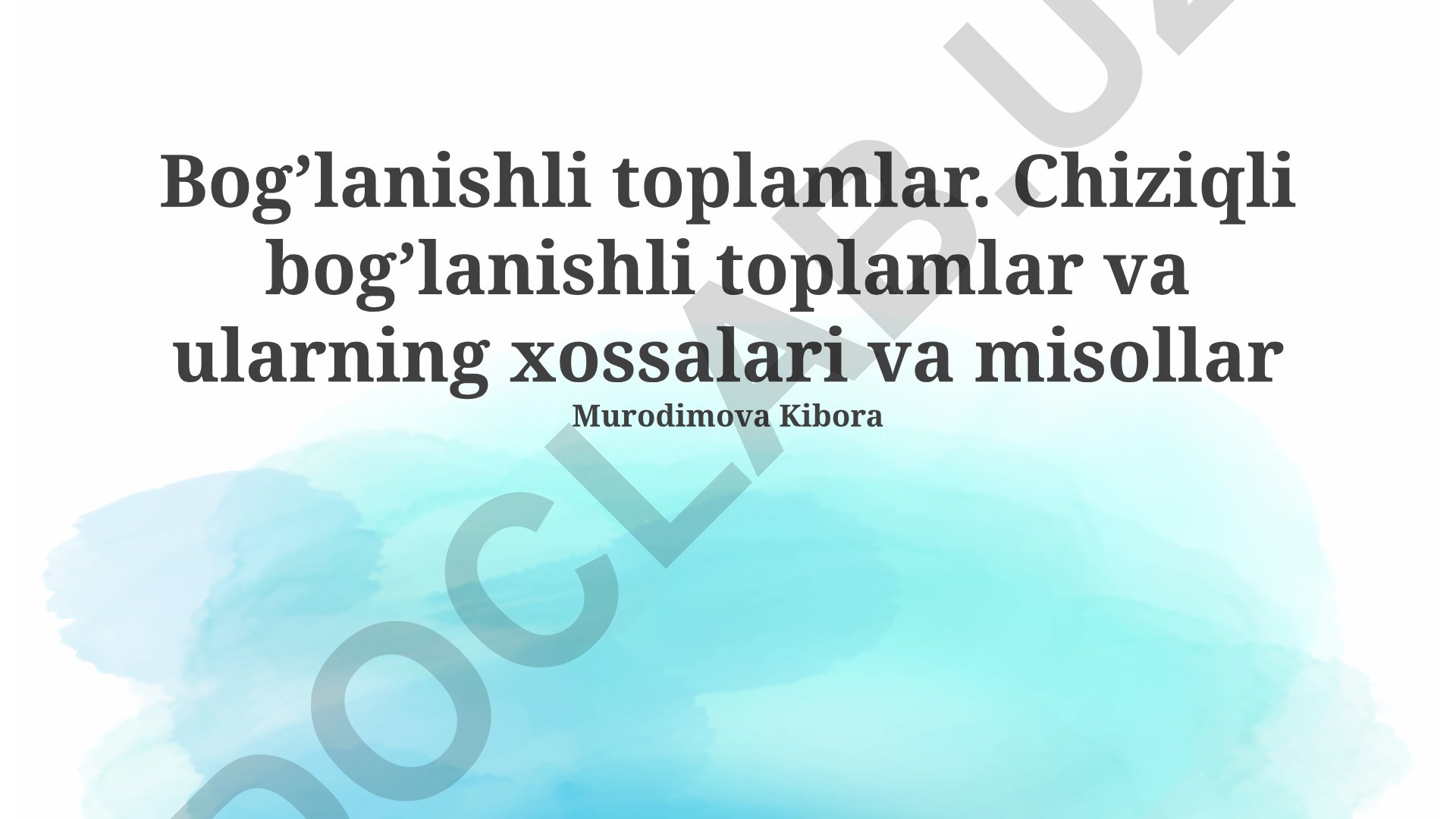 Chiziqli bog'lanishli toplamlar va ularning xossalari