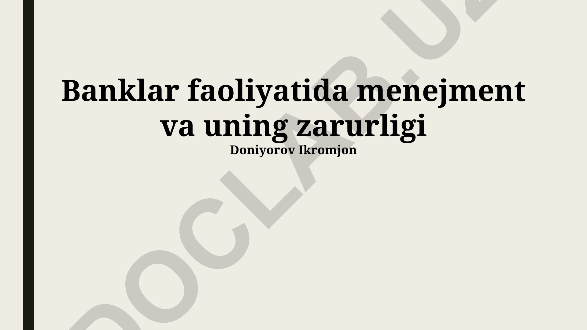 Banklar faoliyatida menejment va uning zarurligi