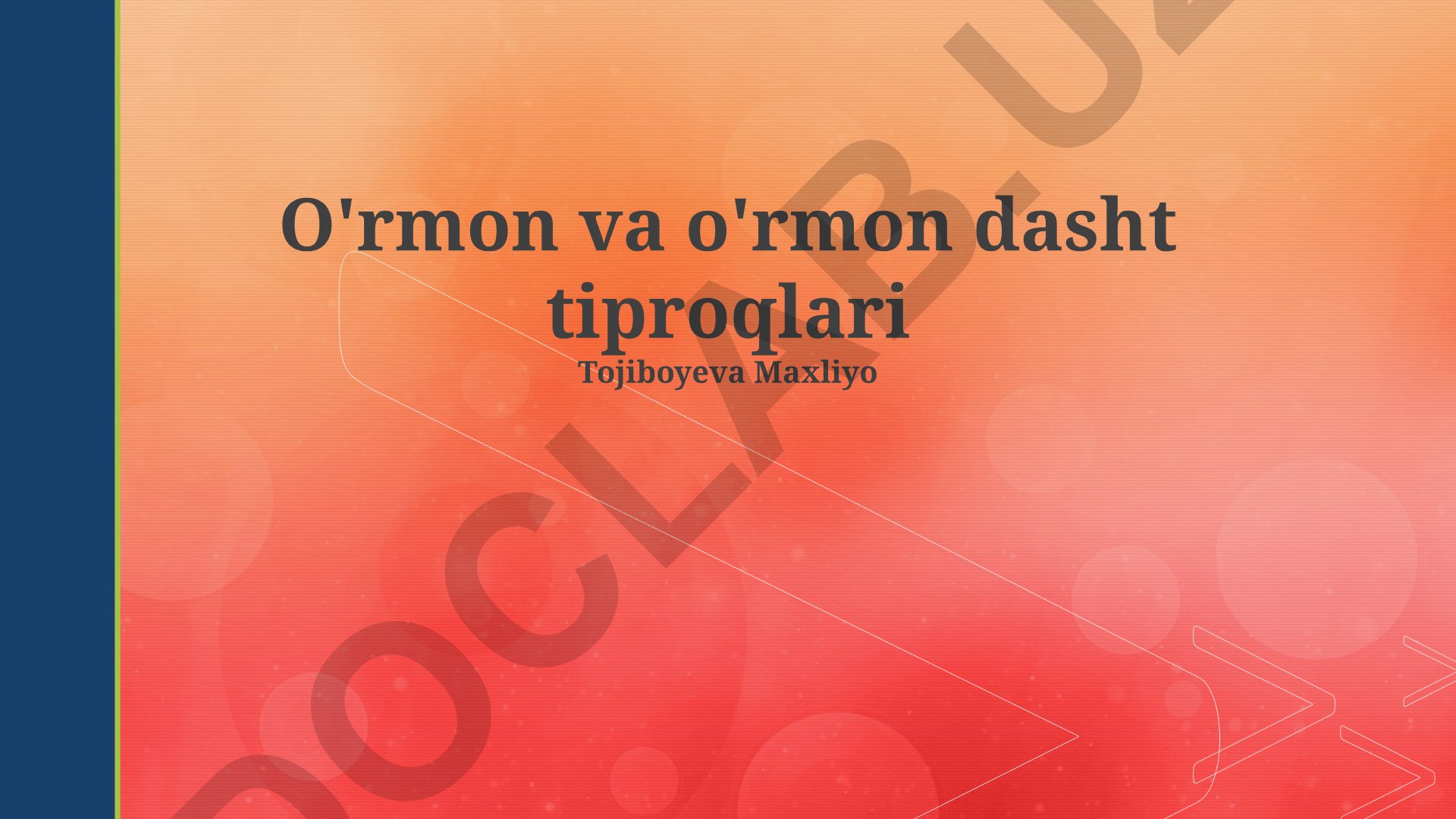 O'rmon va o'rmon-dasht tuproqlari: genezis, tasnif va xususiyatlar
