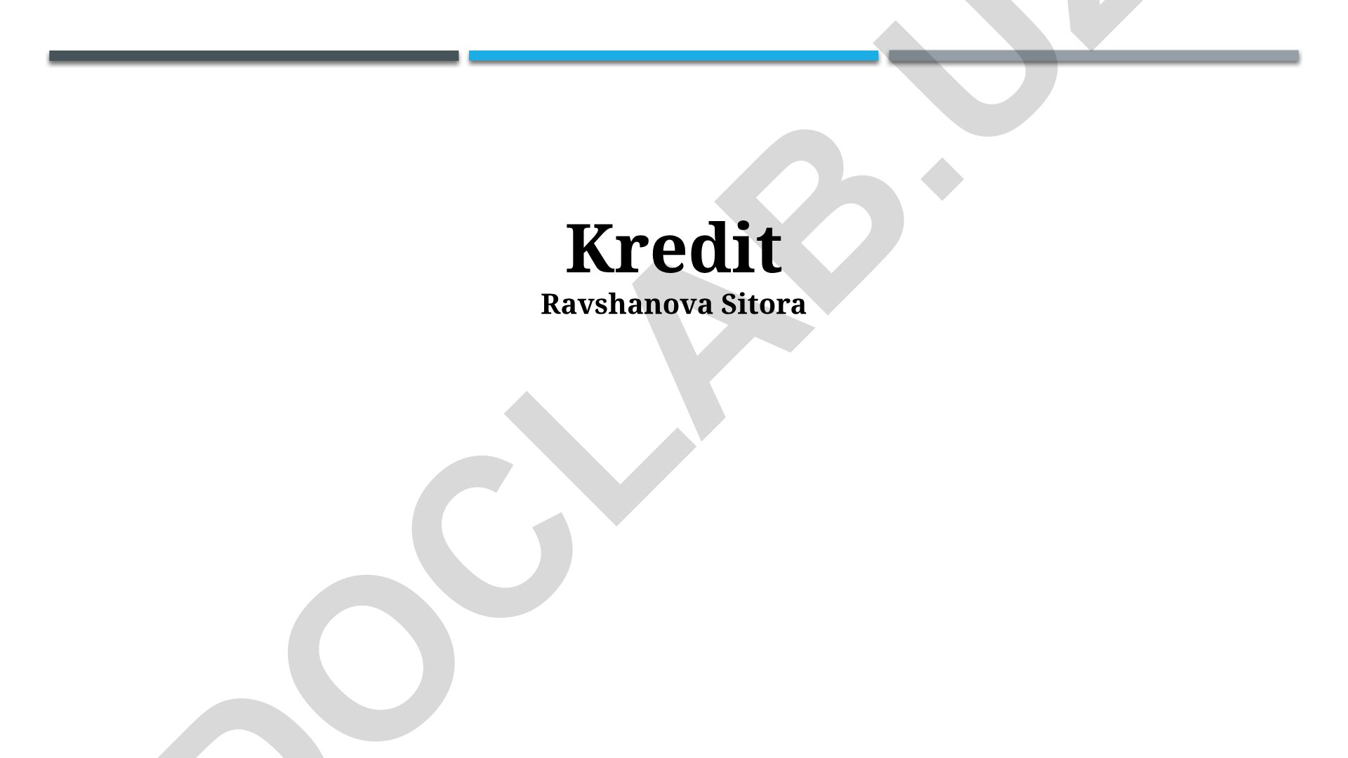 Kredit tushunchasi, turlari va risklari