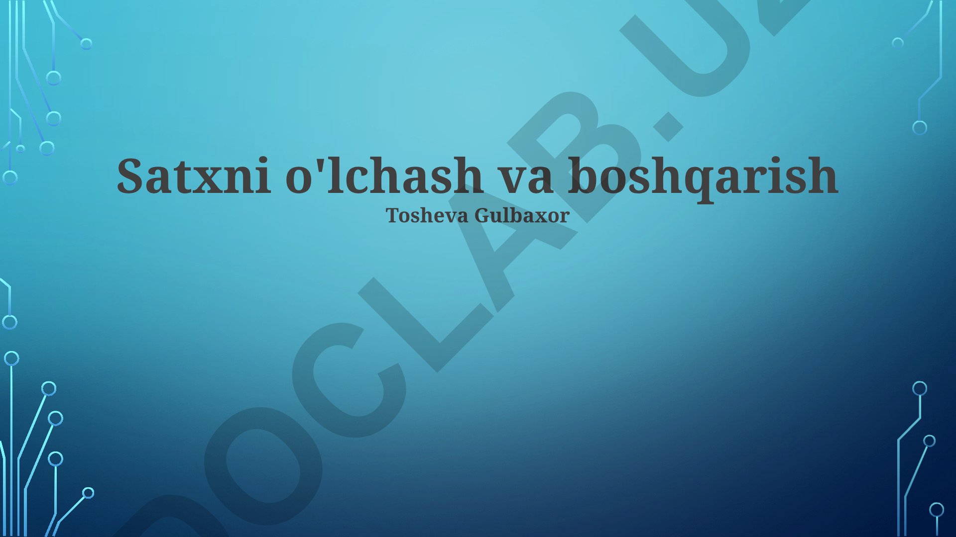 Satxni o'lchash, boshqarish va optimallashtirish