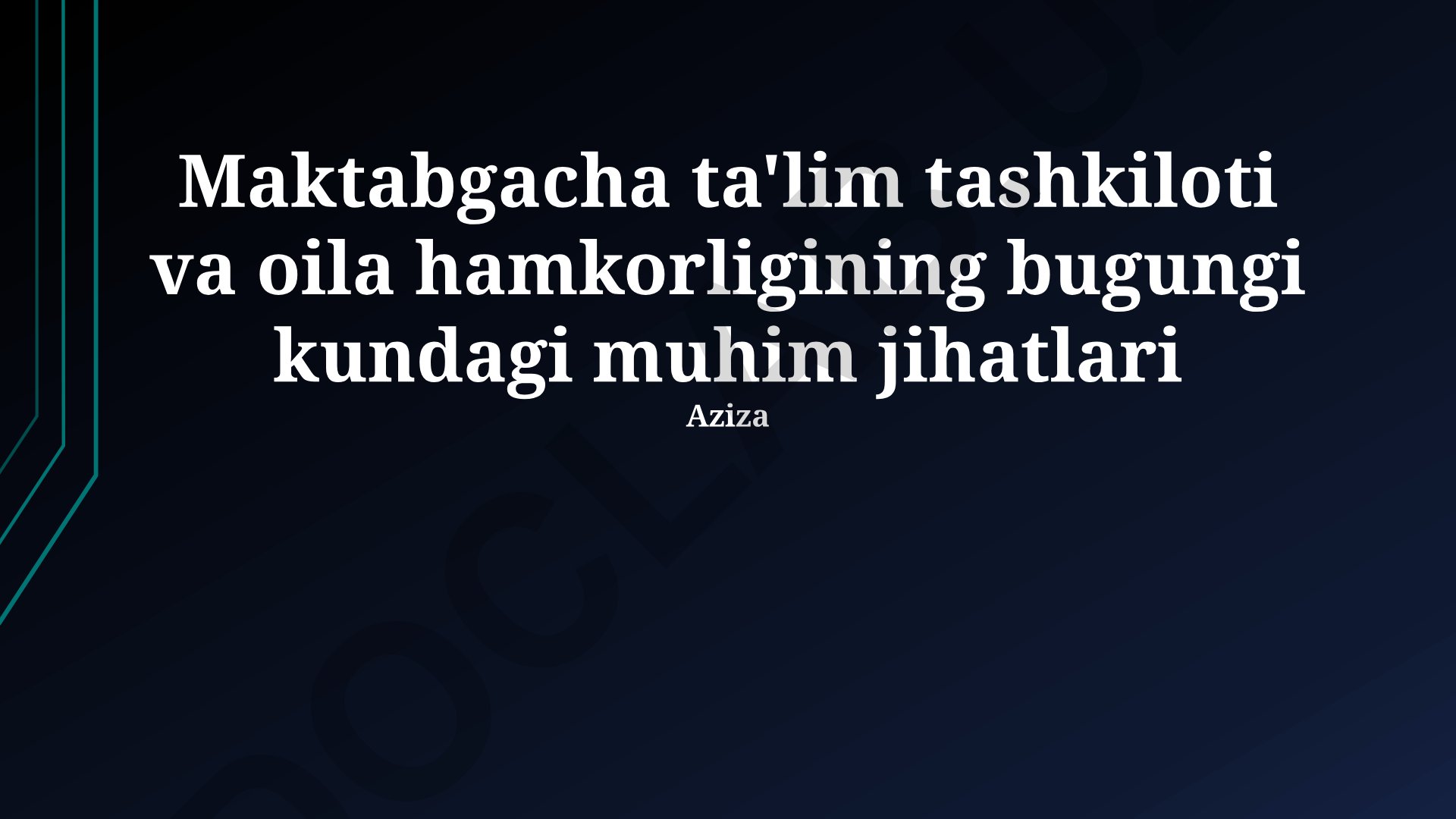 Maktabgacha ta'lim tashkiloti va oila hamkorligining bugungi kundagi muhim jihatlari