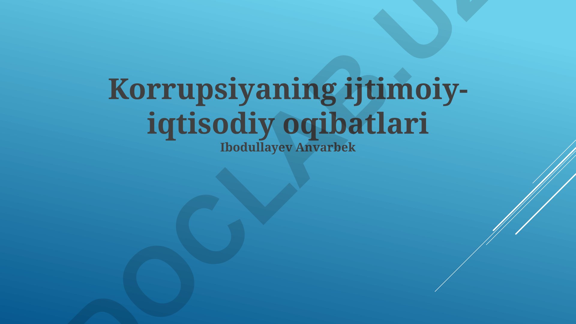 Korrupsiyaning ijtimoiy-iqtisodiy oqibatlari