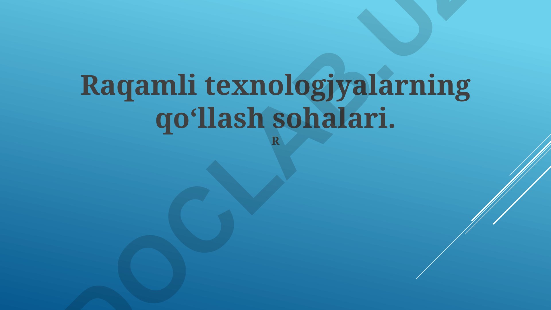 Raqamli texnologiyalarning qoʻllash sohalari va kelajak imkoniyatlari