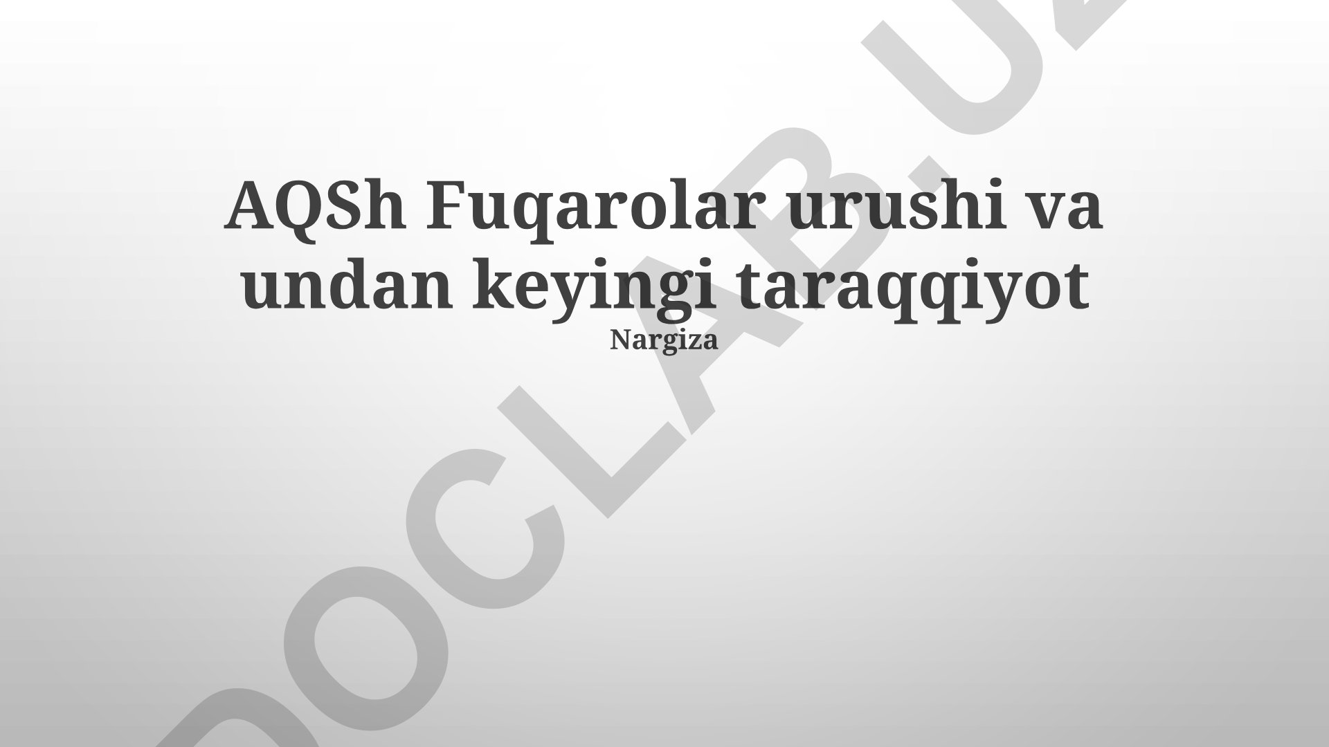AQSh Fuqarolar urushi va undan keyingi taraqqiyot