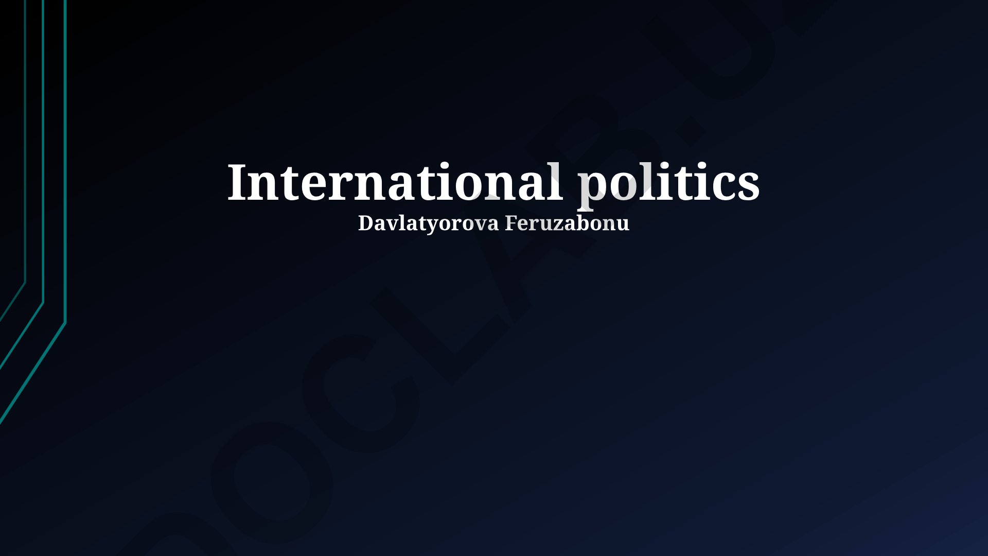 Contemporary Global Challenges and International Politics