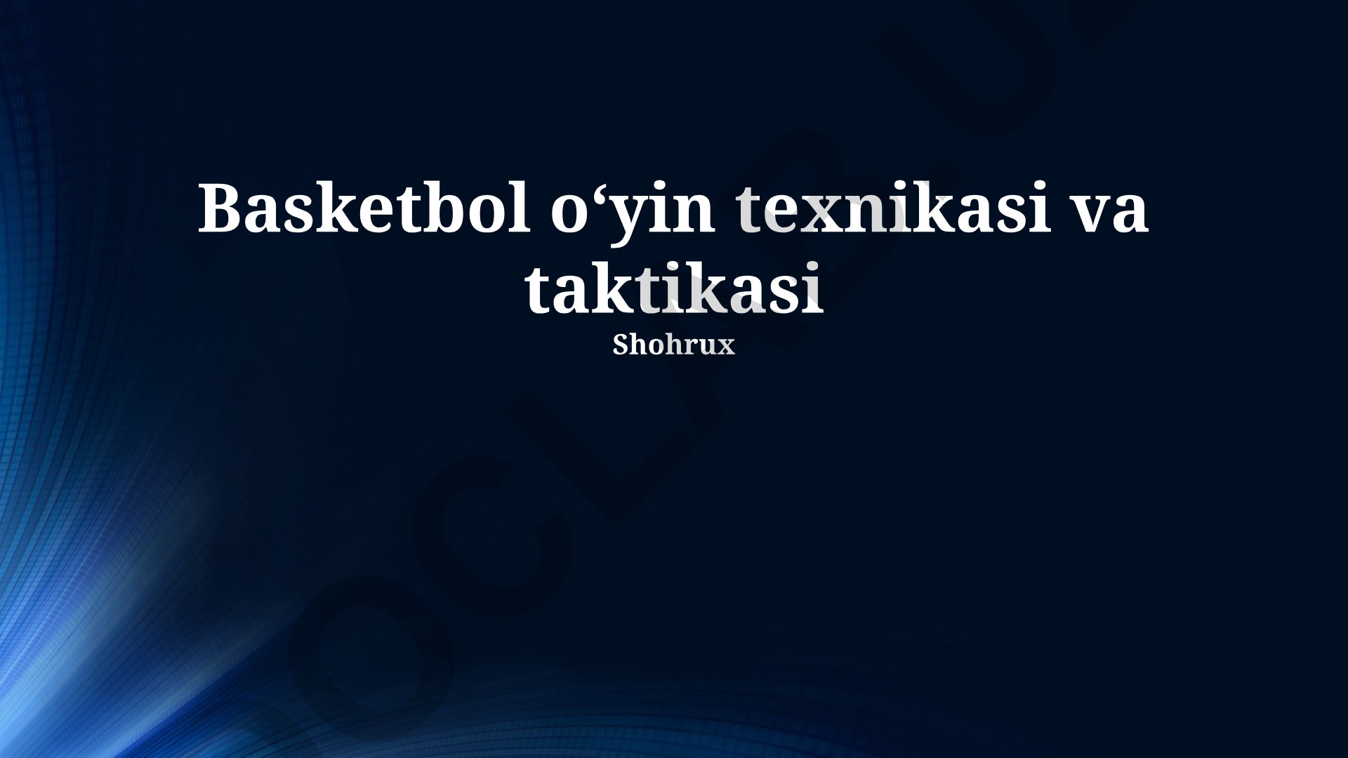 Basketbol oʻyin texnikasi va taktikasi