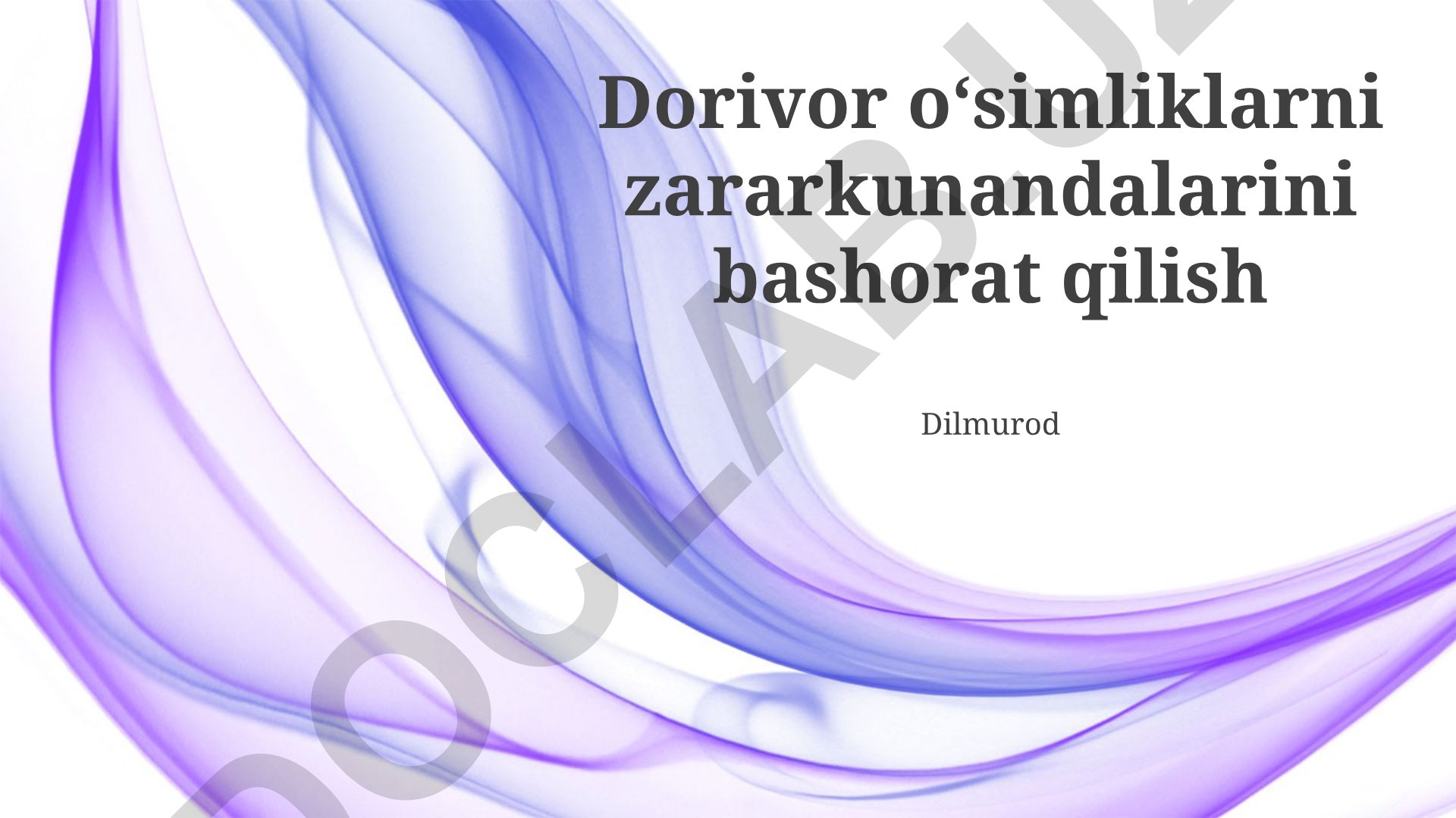 Dorivor o'simliklarda zararkunandalarni bashorat qilish va kurash strategiyalari