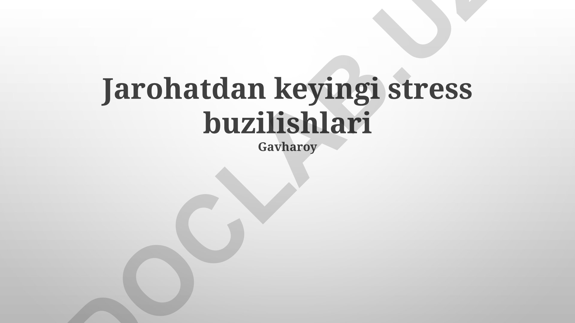 Jarohatdan keyingi stress buzilishlari