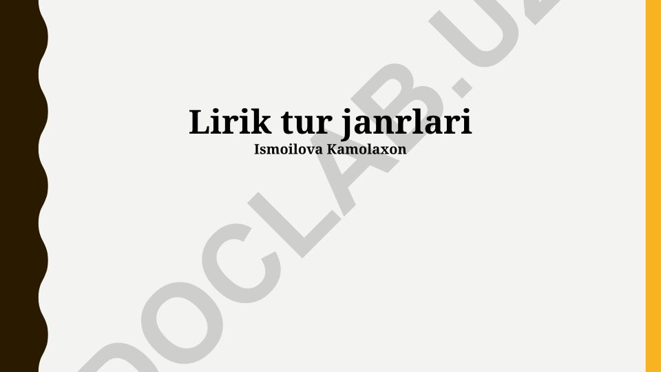 Lirik tur janrlari