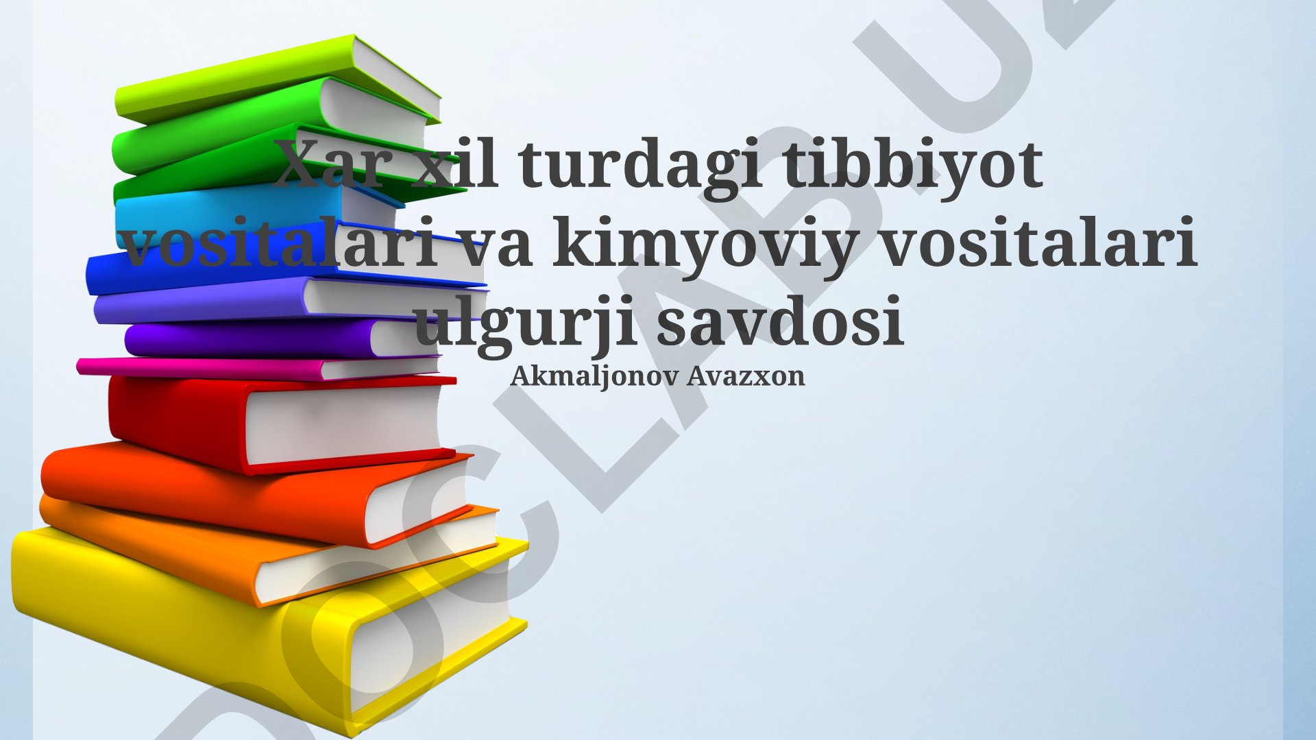 Tibbiy va kimyoviy vositalar ulgurji savdosi