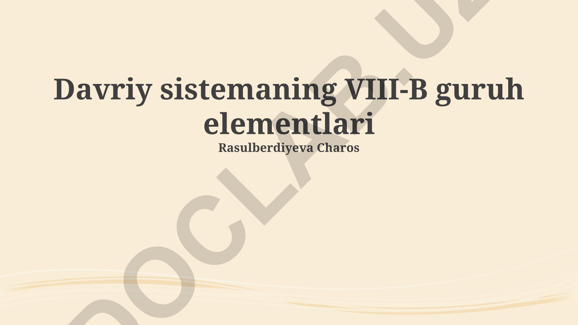 VIII-B guruhi elementlarining xossalari, qo‘llanilishi va biologik ahamiyati