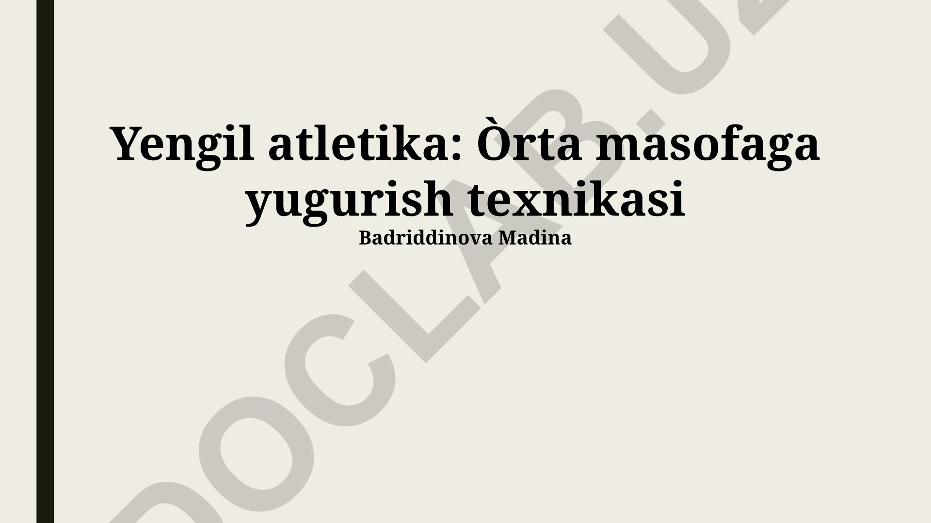 Yengil atletika: O'rta masofaga yugurish texnikasi