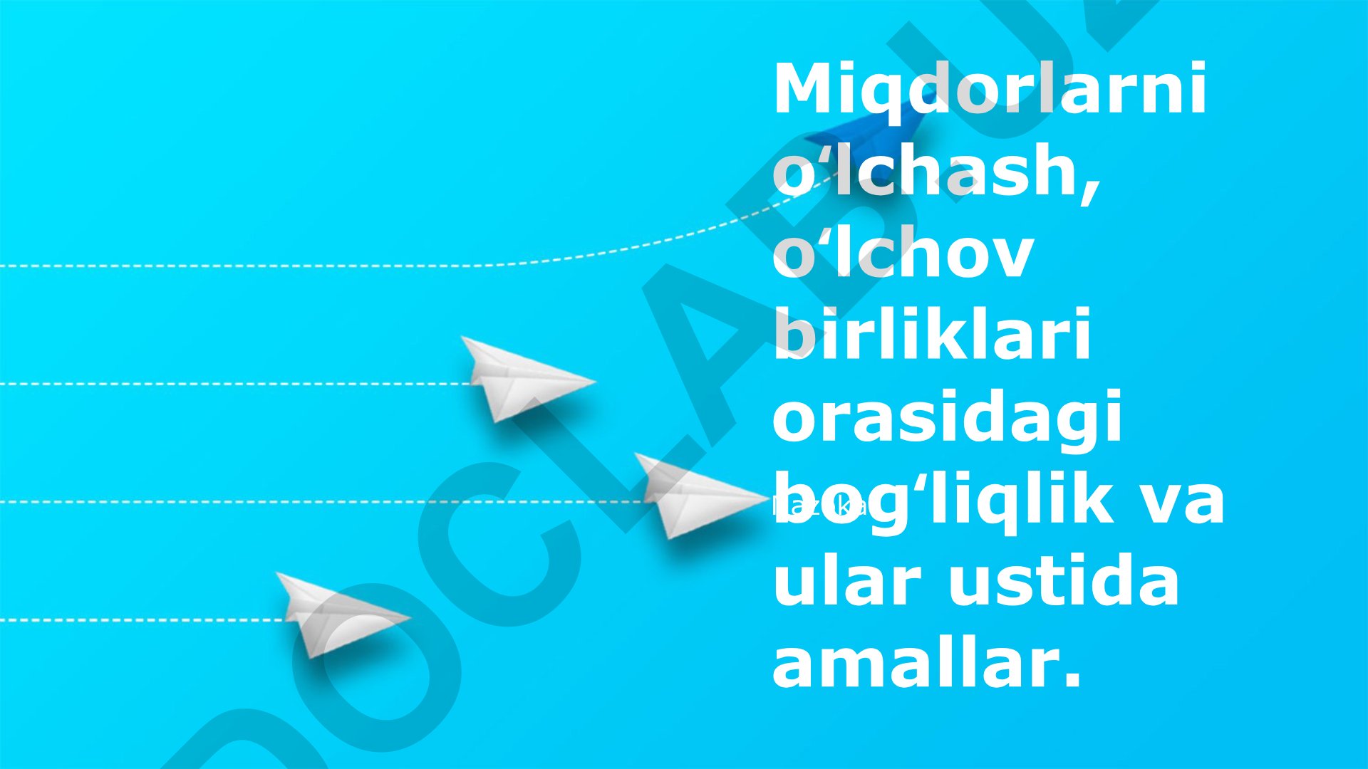 Miqdorlarni o'lchash va o'lchov birliklari