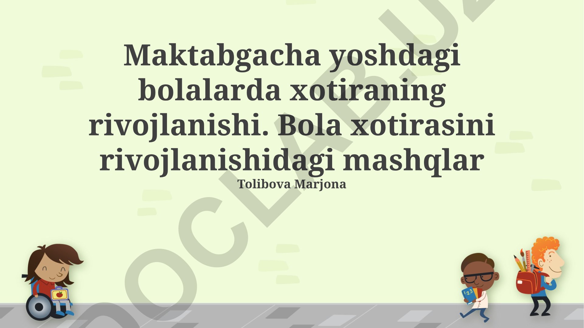 Maktabgacha yoshdagi bolalarda xotiraning rivojlanishi va mashqlar