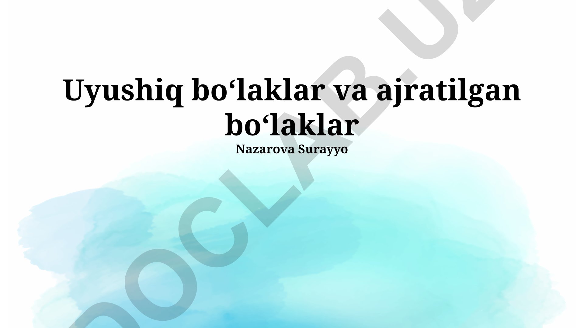 Bog'lanish turlari va qismlarning ajratilishi