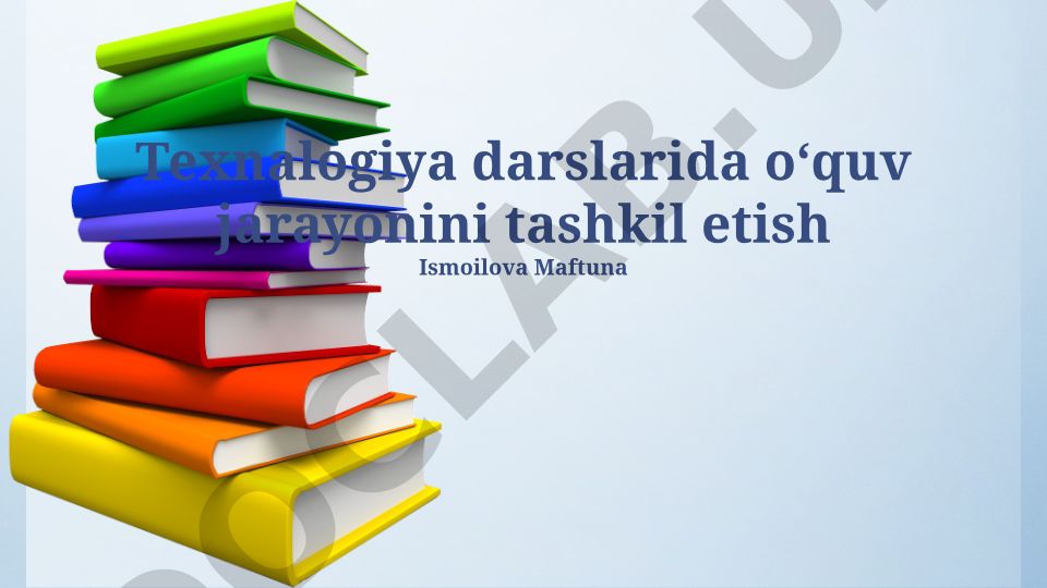 Texnologiya darslarida oʻquv jarayonini tashkil etish