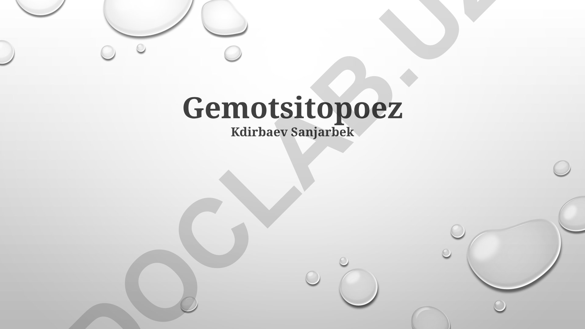 Gemotsitopoez va gemmoterapiya
