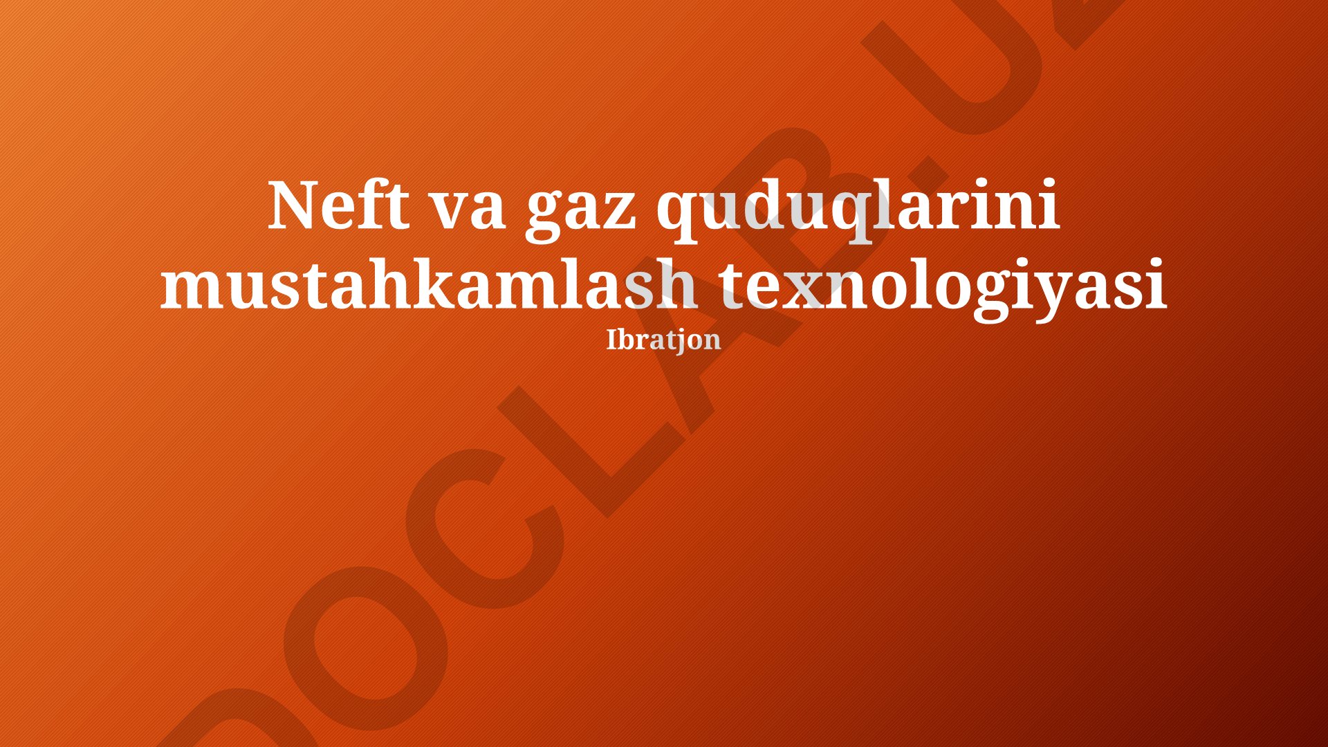 Neft va gaz quduqlarini mustahkamlash texnologiyasi