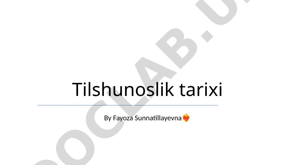Tilshunoslik tarixi